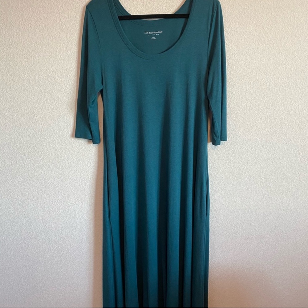 Soft Surroundings Teal Maxi Dress